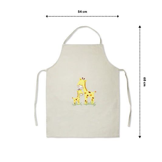 Giraffe Kids Organic Embroidered Twill Cotton Apron 1 Pcs