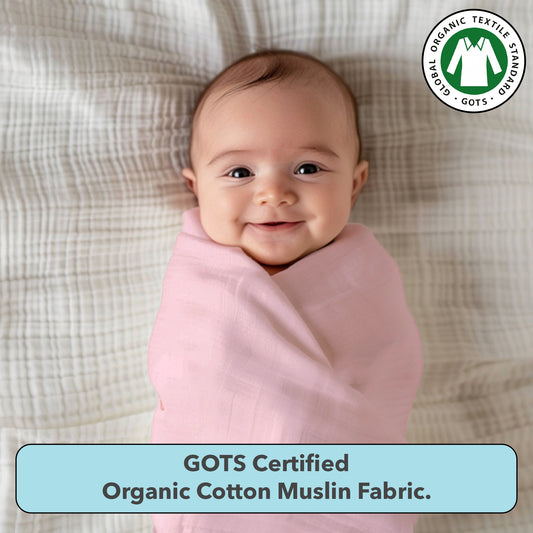 Pink & Grey Swaddles 3 Pcs