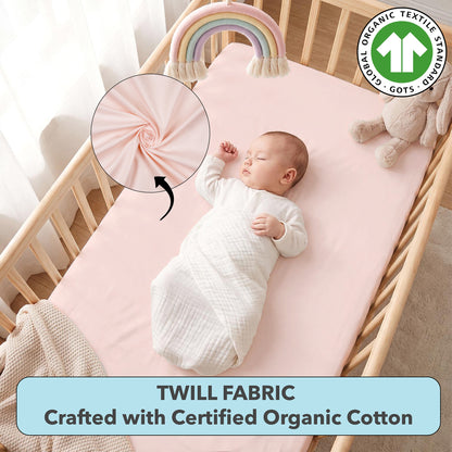 Softest Organic Cotton Crib Sheets in Pastel Colours