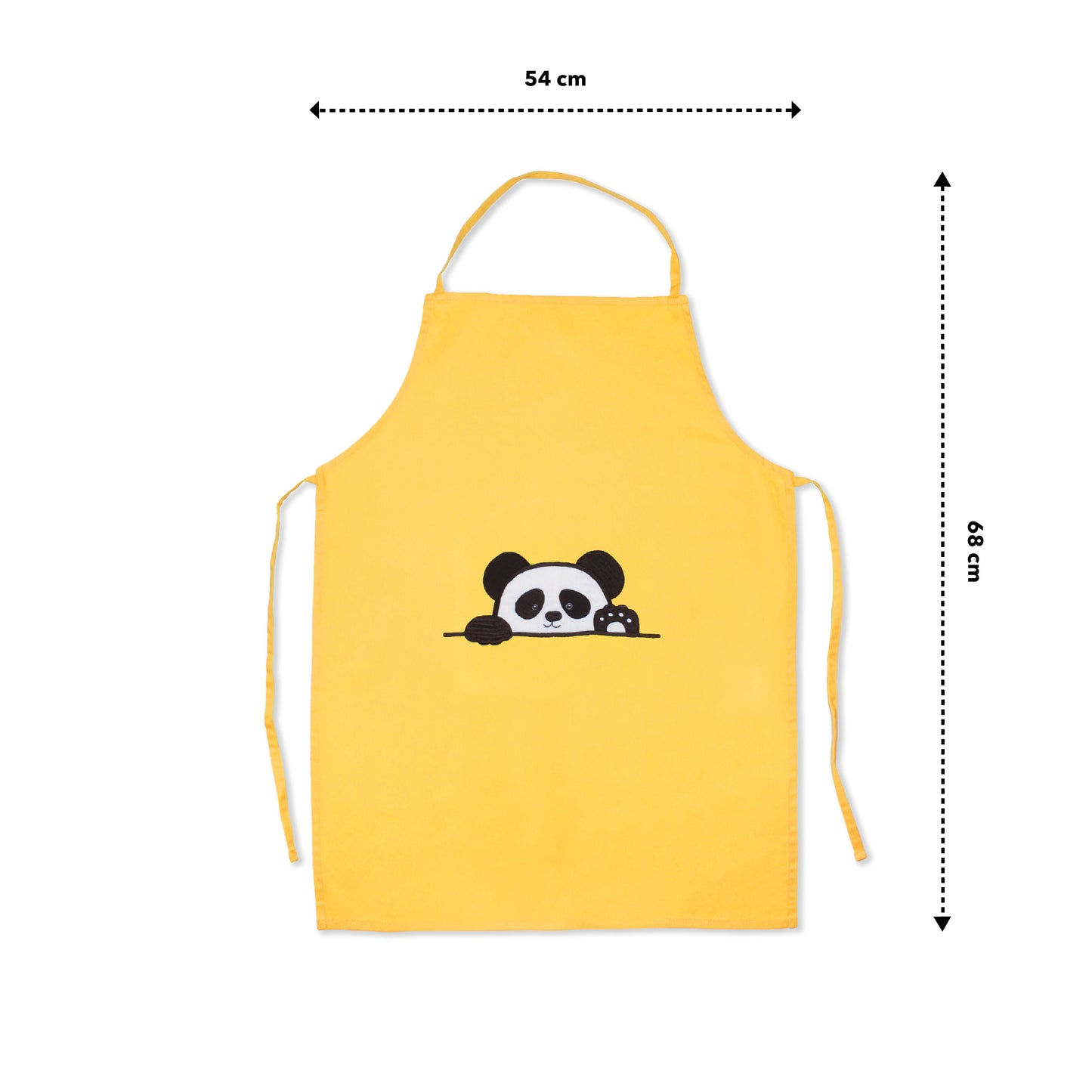 Peekaboo Panda Kids Organic Embroidered Twill Cotton Apron 1 Pcs