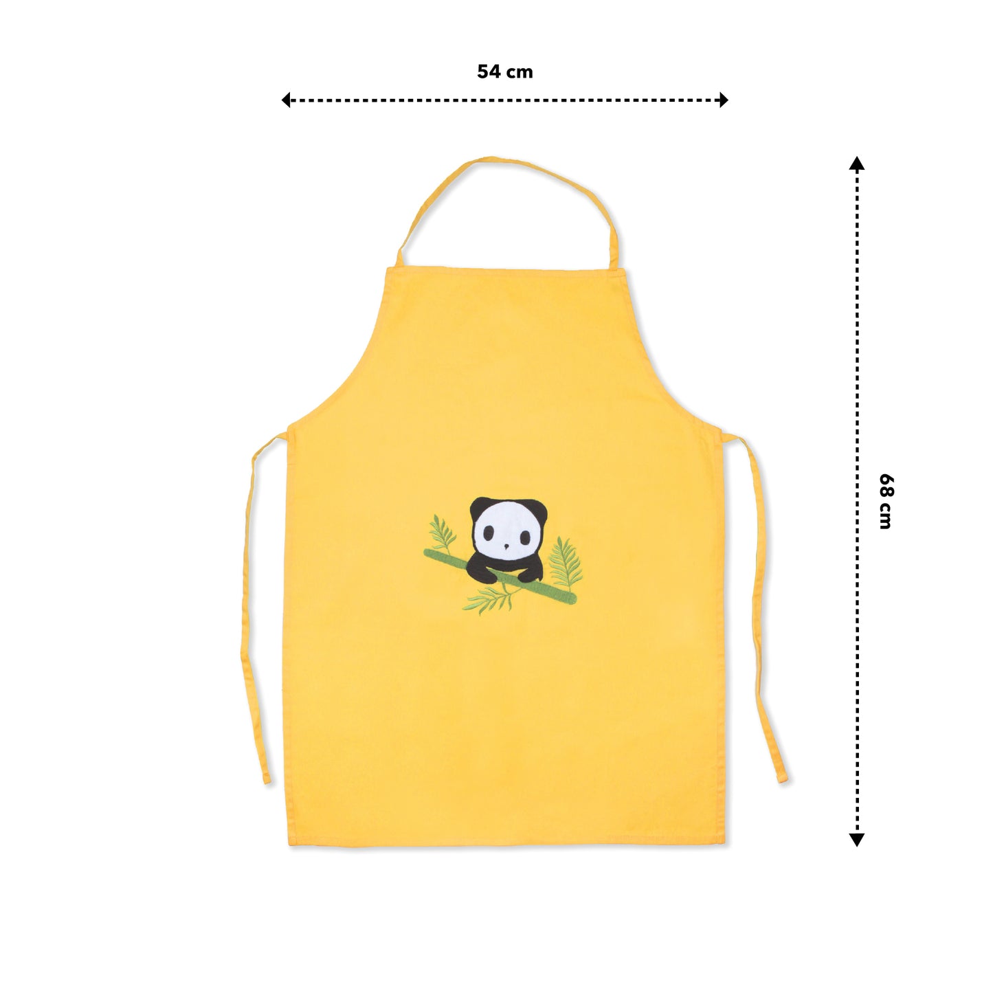 Tiny Panda Perch Kids Organic Embroidered Twill Cotton Apron 1 Pcs