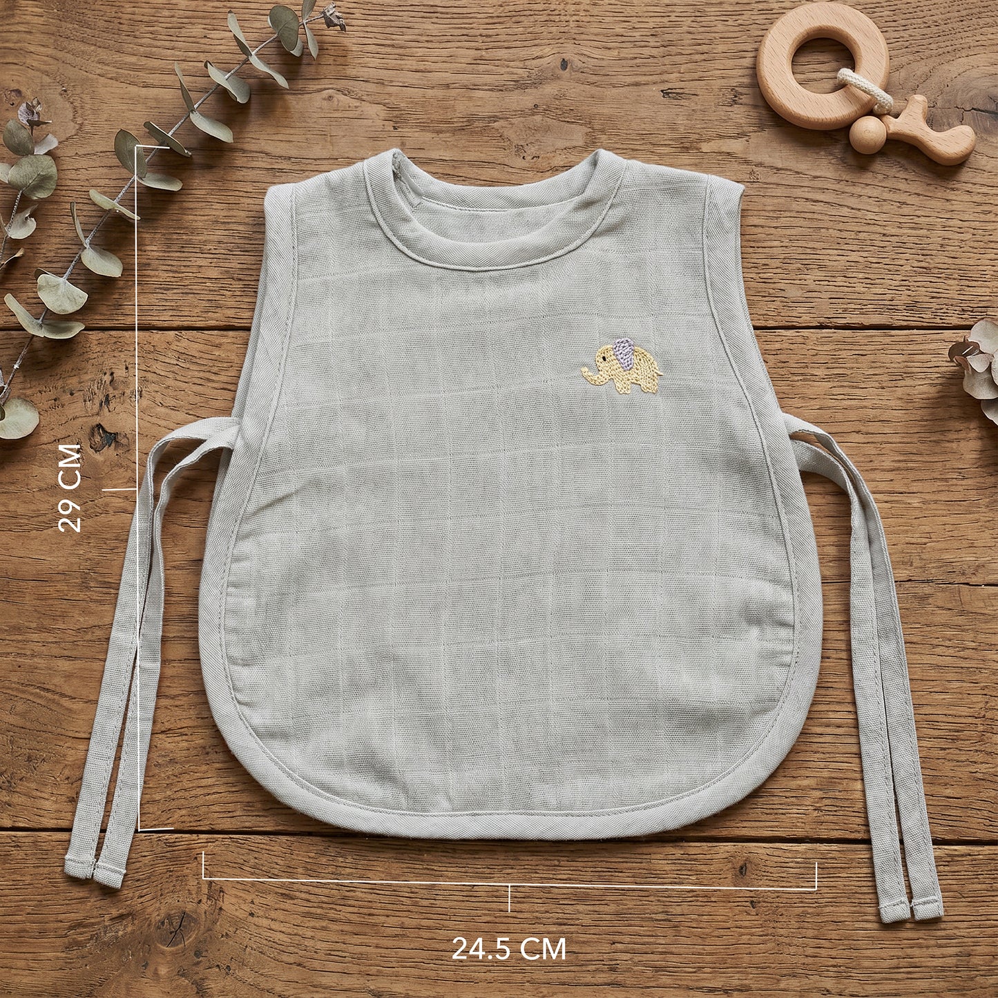 Soft Organic Cotton Baby Vest Set (Pack of 2) | Printed & Embroidered | Little Ellie with Gray Bow