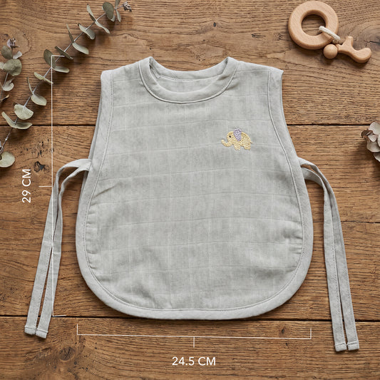 Soft Organic Cotton Baby Vest Set (Pack of 2) | Printed & Embroidered | Little Ellie with Gray Bow