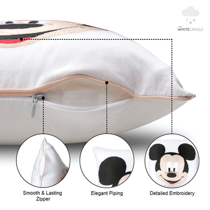 Mickey Face Twill Filled Cotton Pillow 1 Pcs