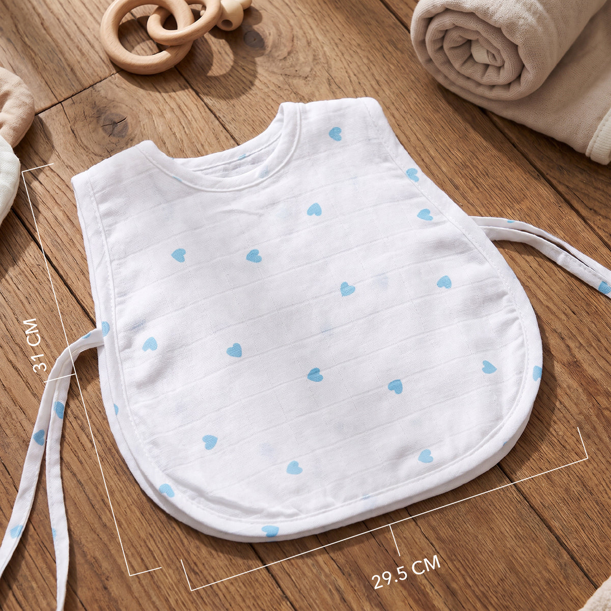 Soft Organic Cotton Baby Vest and Romper (Pack of 2) | Printed  | Blue Ellie With Heart