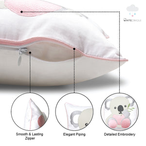 Pink Koala Twill Filled Cotton Pillow 1 Pcs