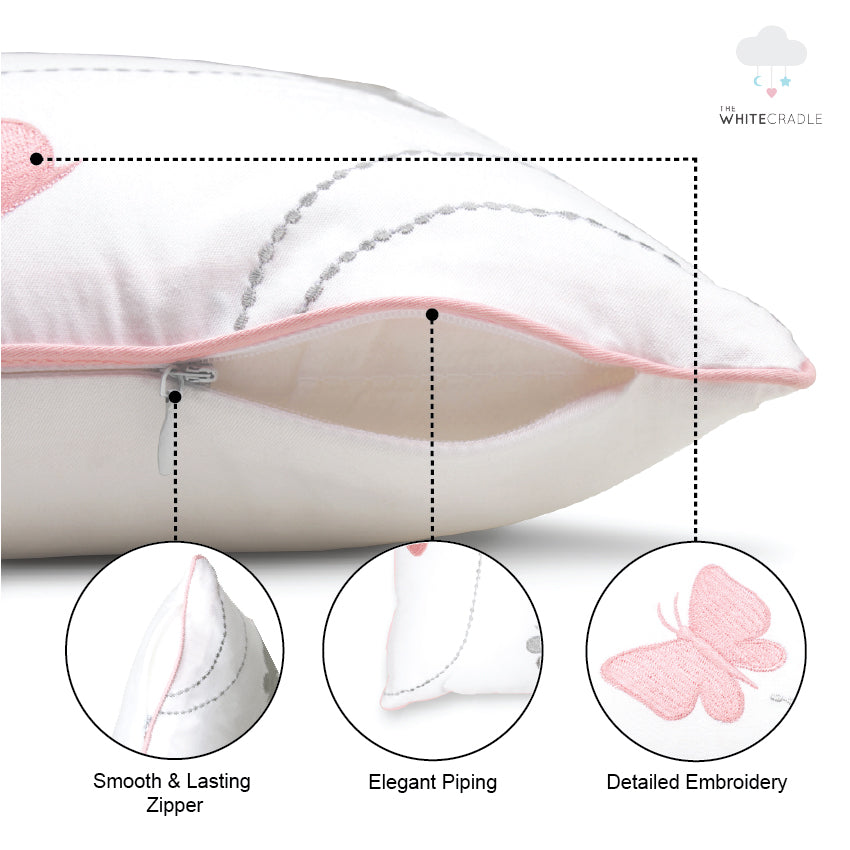 Butterfly Twill Filled Cotton Pillow 1 Pcs