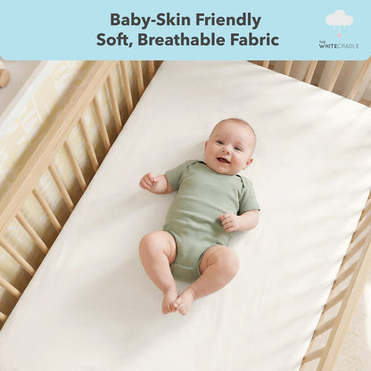 Softest Organic Cotton Crib Sheets in Pastel Colours