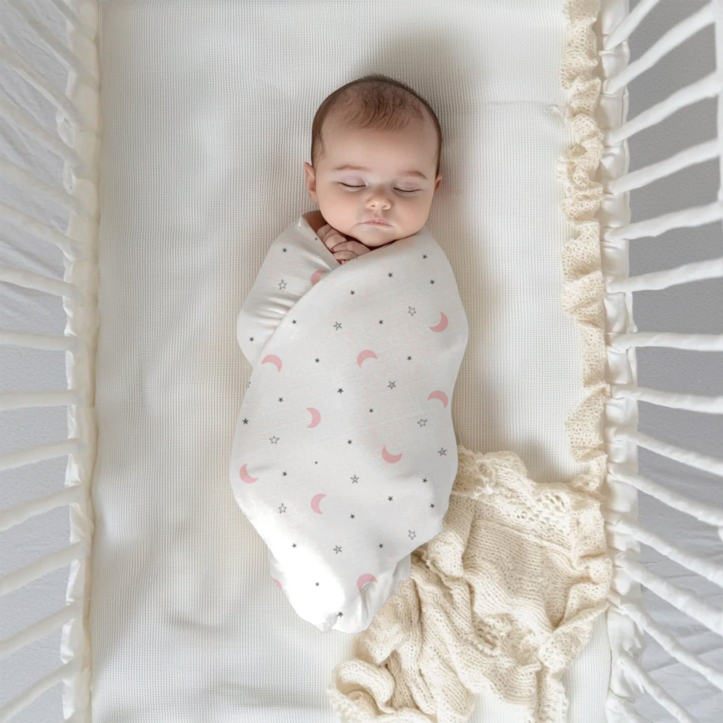 Moon & Pink Swaddles 2 Pcs