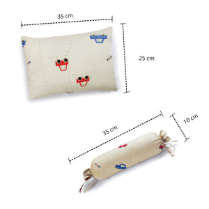 Red & Blue Car Bolster Pillow Set 1 Pcs