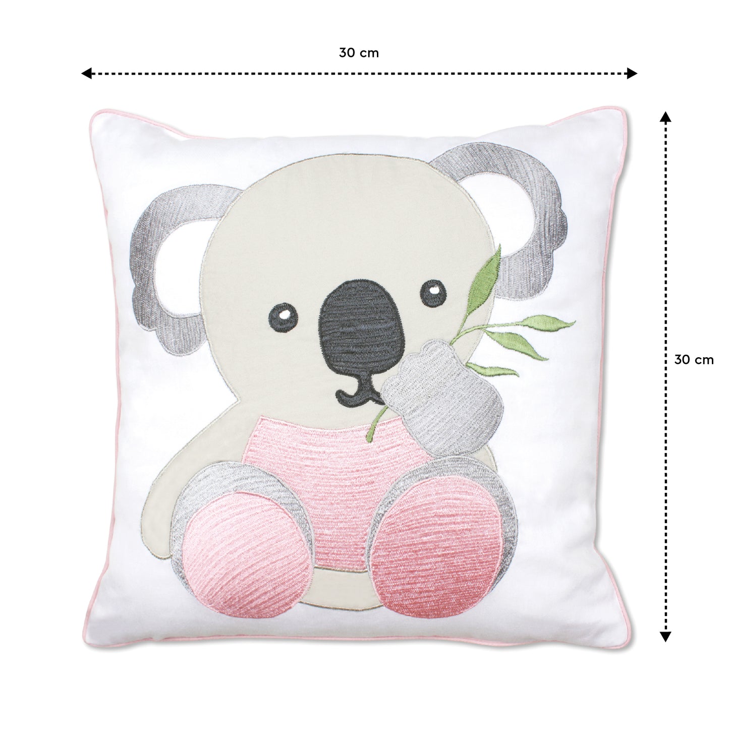 Pink Koala Twill Filled Cotton Pillow 1 Pcs