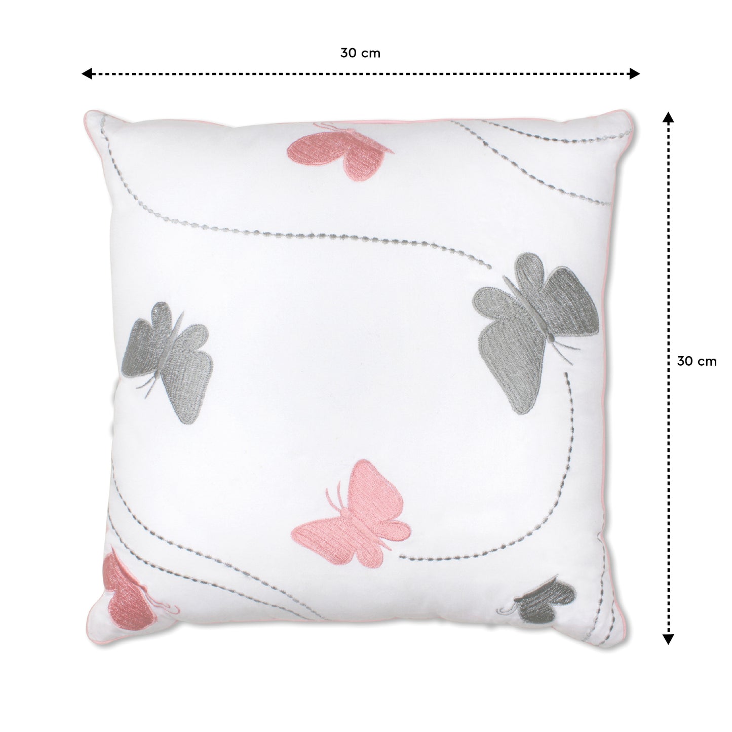 Butterfly Twill Filled Cotton Pillow 1 Pcs