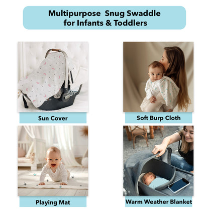 Pink & Grey Swaddles 2 Pcs