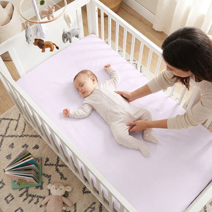 Softest Organic Cotton Crib Sheets in Pastel Colours