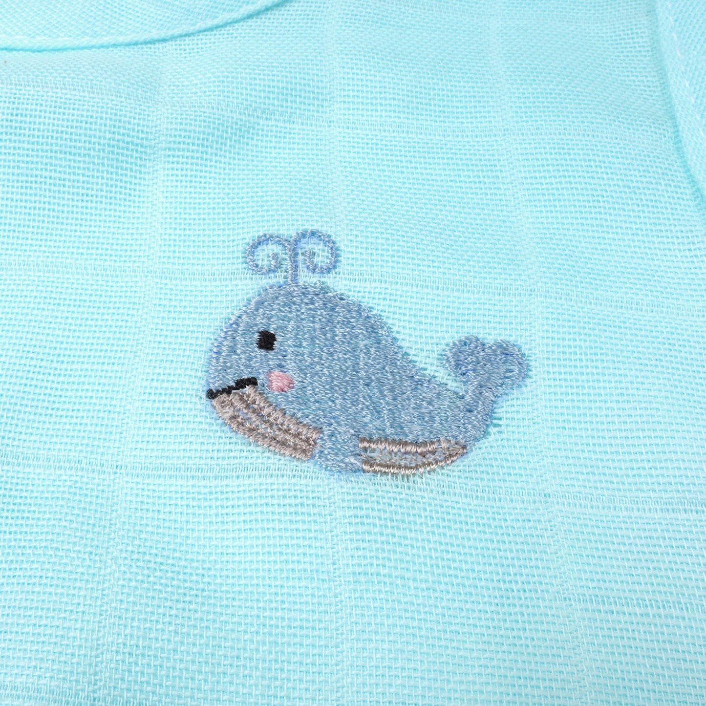 Soft Organic Cotton Baby Vest Set (Pack of 2) | Printed & Embroidered | Whale with Blue Heart