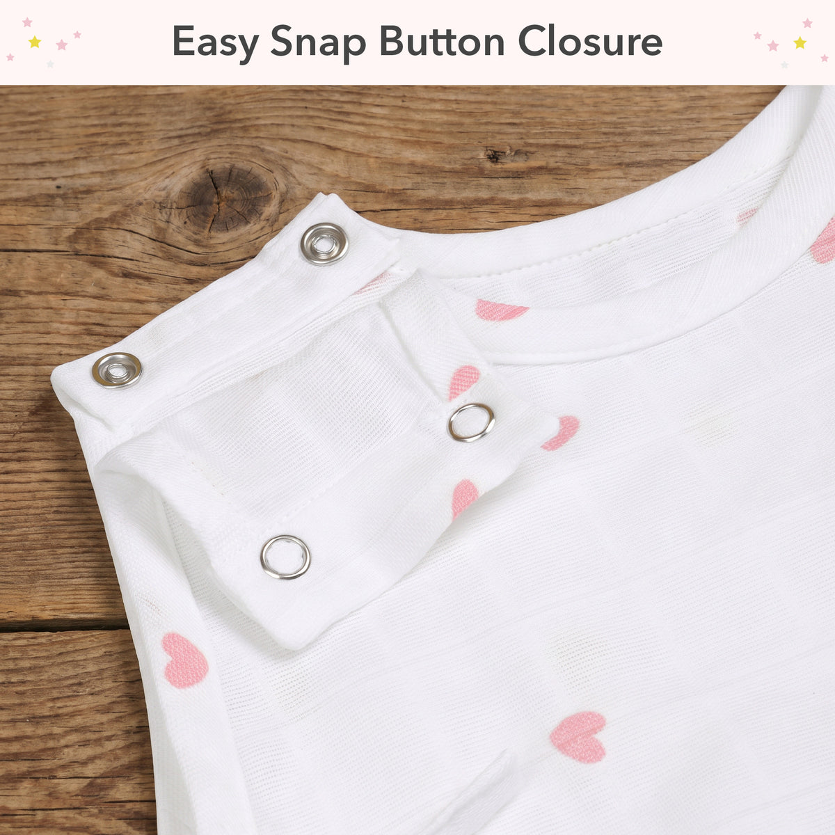 Soft Organic Cotton Baby Vest and Romper (Pack of 2) | Printed  | Pink Ellie With Heart