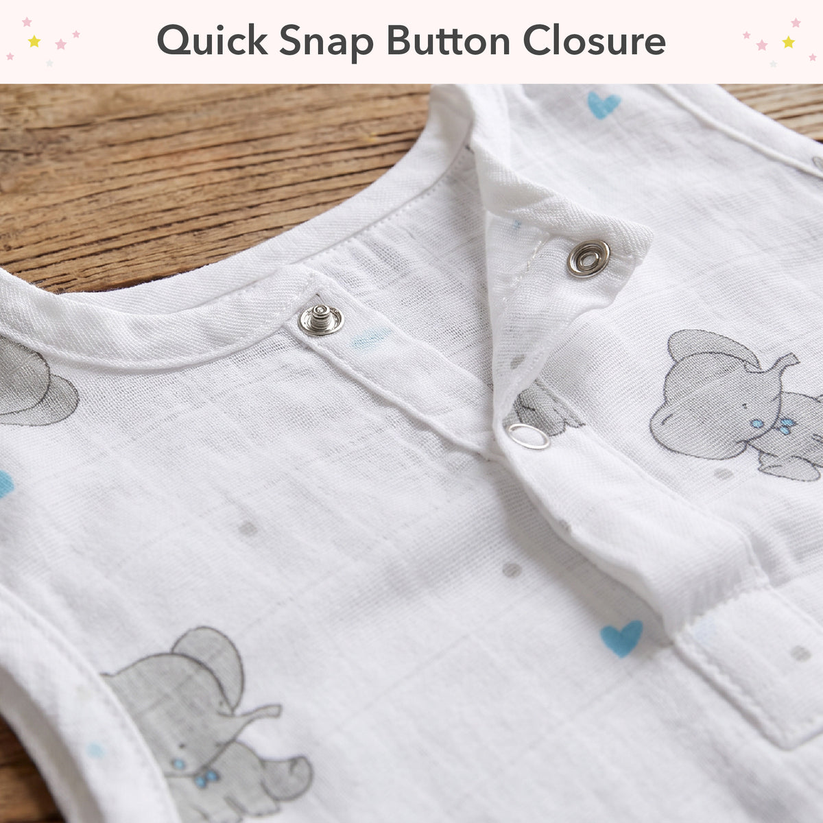 Soft Organic Cotton Baby Vest and Romper (Pack of 2) | Printed  | Blue Ellie With Heart