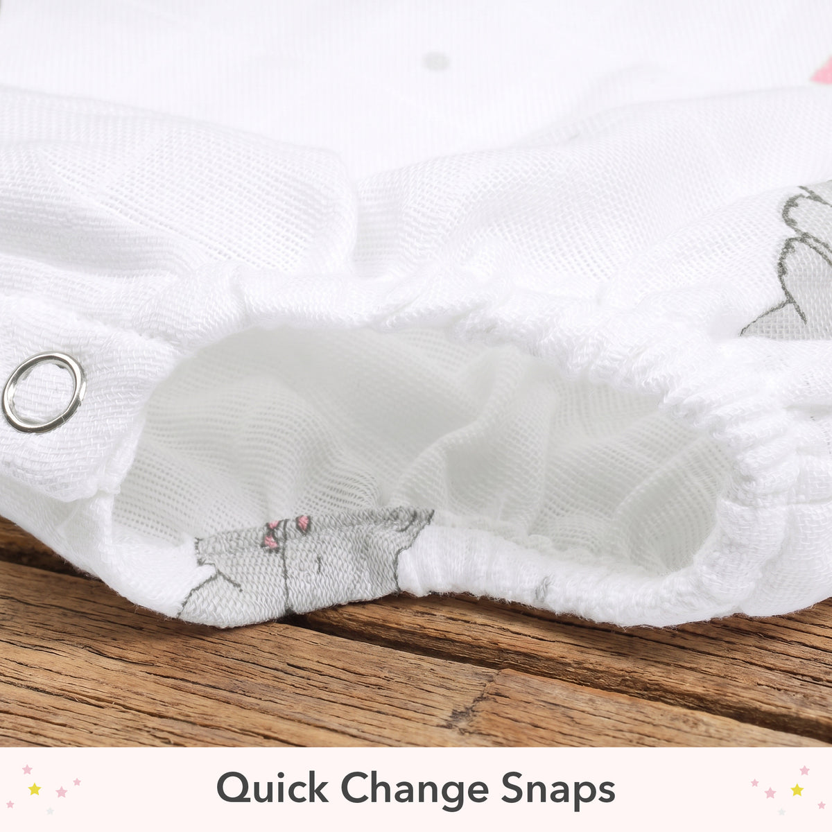 Soft Organic Cotton Baby Vest and Romper (Pack of 2) | Printed  | Pink Ellie With Heart