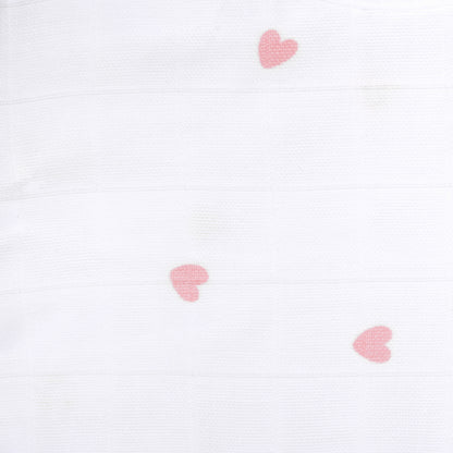 Soft Organic Cotton Baby Vest and Romper (Pack of 2) | Printed  | Pink Ellie With Heart