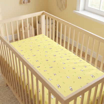 Yellow Panda Crib Sheets 1 Pcs