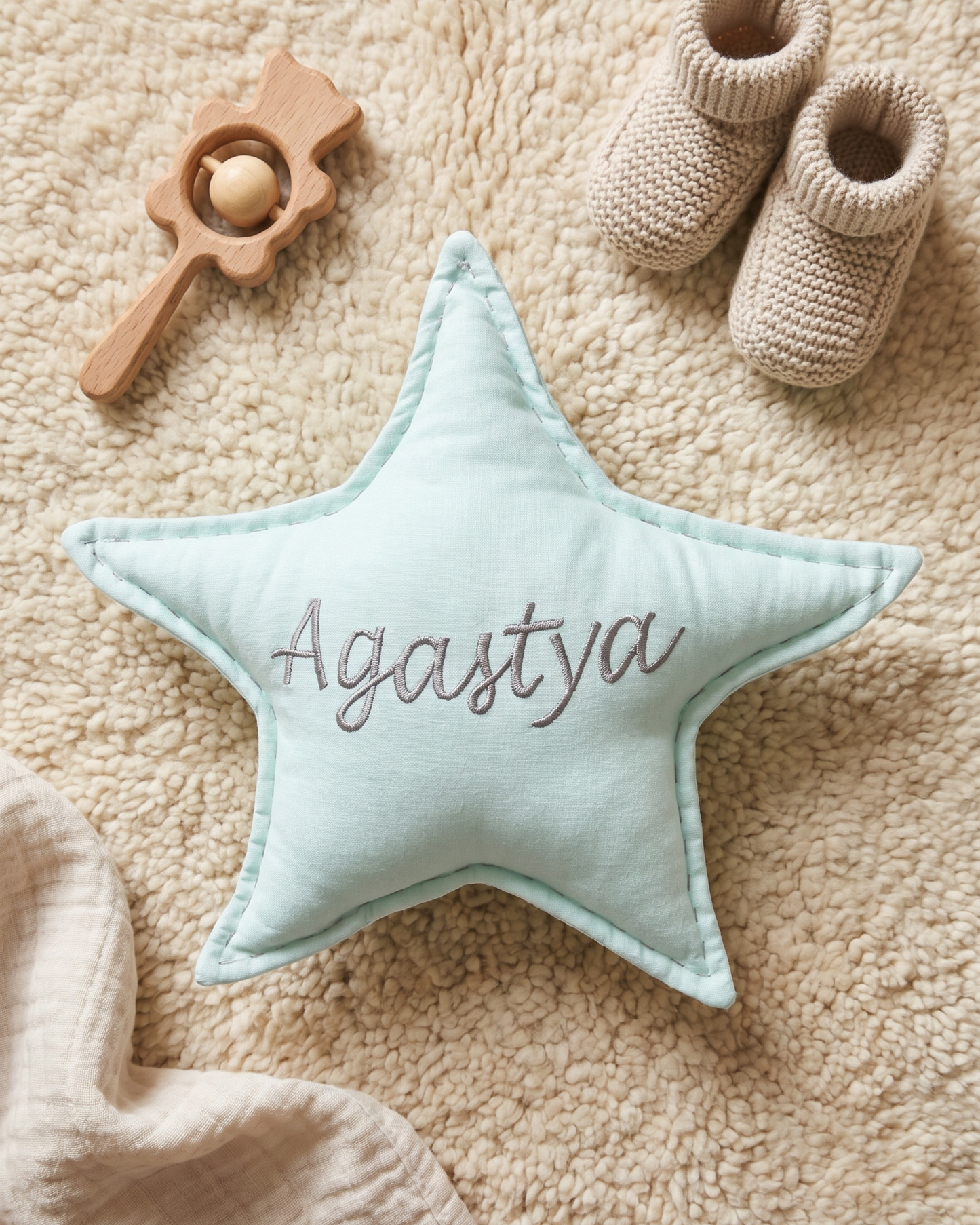Solid Blue Star Crib Toy 1 Pcs