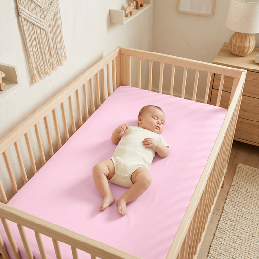 Pink Solid Crib Sheets 1 Pcs