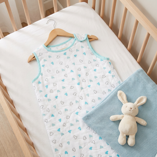 Blue Hearts & Triangles Sleeping Sack 1 Pcs
