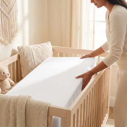 White Solid Crib Sheets 1 Pcs
