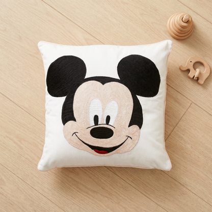 Mickey Face Twill Filled Cotton Pillow 1 Pcs