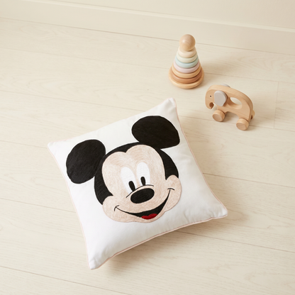 Mickey Face Twill Filled Cotton Pillow 1 Pcs