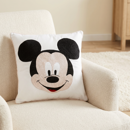 Mickey Face Twill Filled Cotton Pillow 1 Pcs