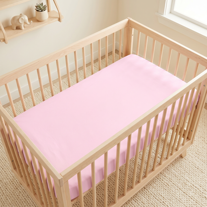 Pink Solid Crib Sheets 1 Pcs