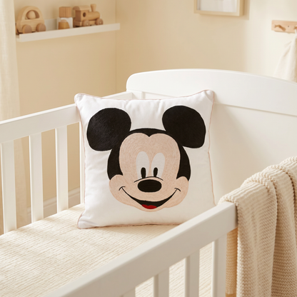 Mickey Face Twill Filled Cotton Pillow 1 Pcs