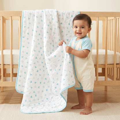 Blue Hearts Baby Blanket 1 pc