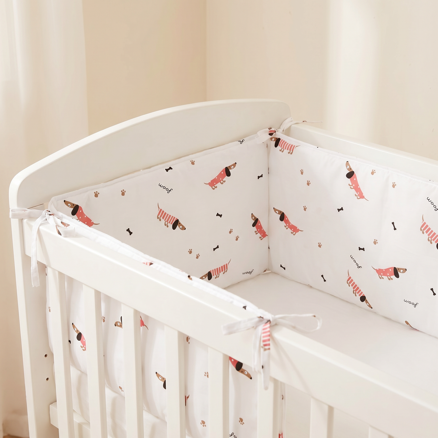 Pink Poodle Cot Bumper