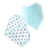 Blue Bow And Solid Blue Feeding Bibs And Burp 2 Pcs