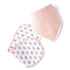Pink Bow And Solid Pink Feeding Bibs And Burp 2 Pcs
