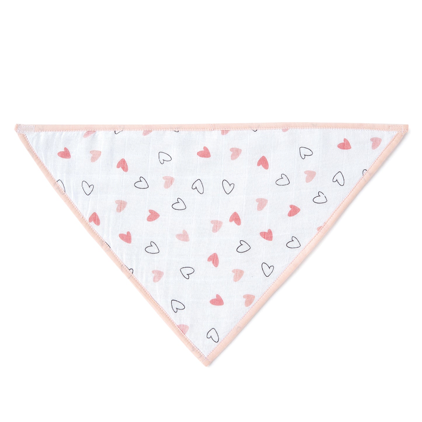 Pink Hearts And Triangles Feeding Bibs And Burp 2 Pcs