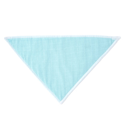 Blue Bow And Solid Blue Feeding Bibs And Burp 2 Pcs