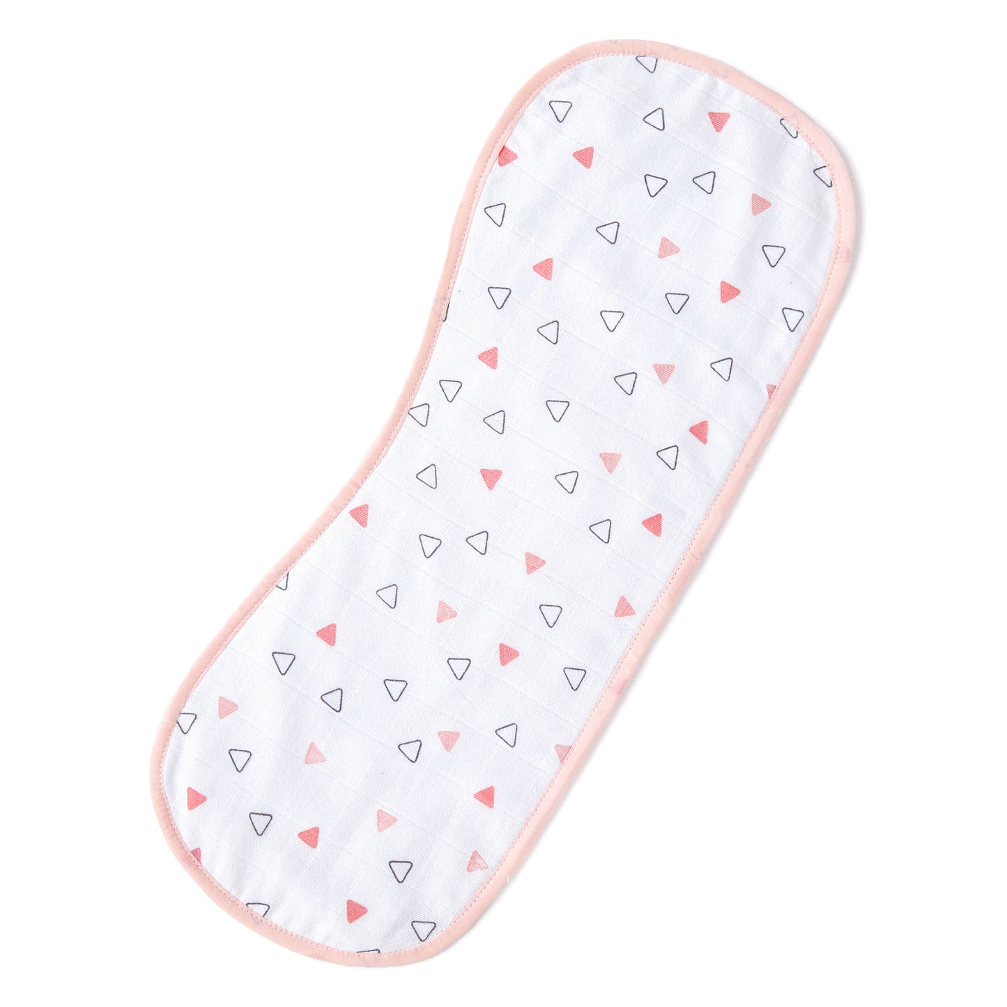 Pink Hearts And Triangles Feeding Bibs And Burp 2 Pcs