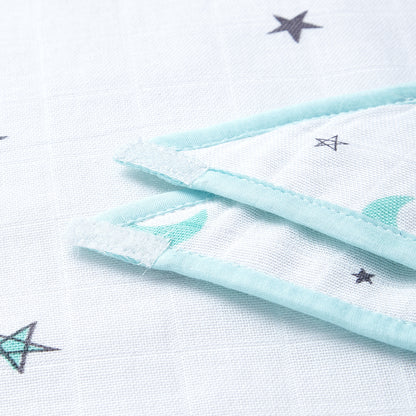 Blue Moon And Star Feeding Bibs And Burp 2 Pcs