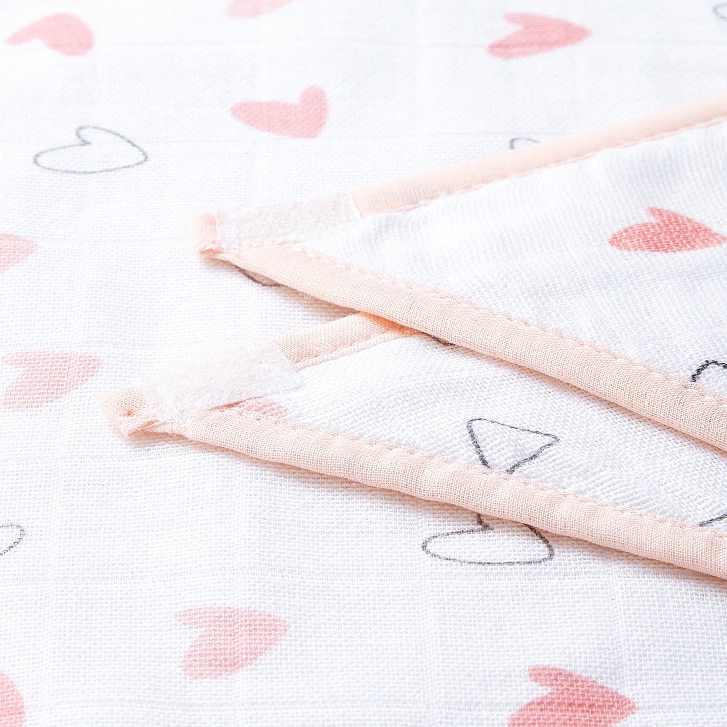 Pink Hearts And Triangles Feeding Bibs And Burp 2 Pcs