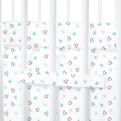 Twill Blue Hearts Cot Bumper