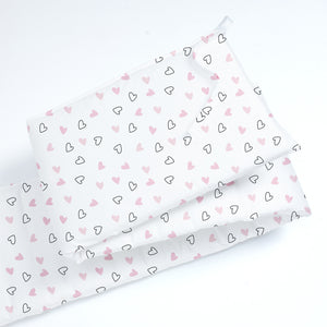 Twill Pink Hearts Cot Bumper