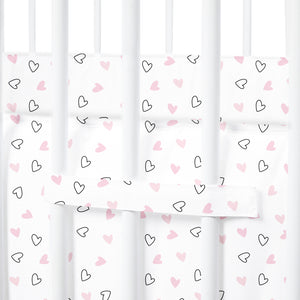 Twill Pink Hearts Cot Bumper