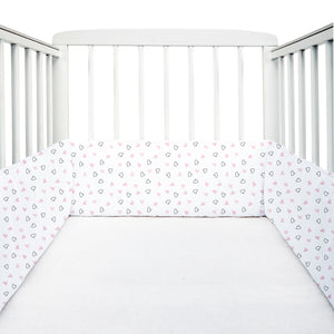 Twill Pink Hearts Cot Bumper