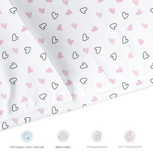 Twill Pink Hearts Cot Bumper