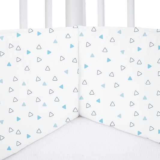 Twill Blue Triangle Cot Bumper