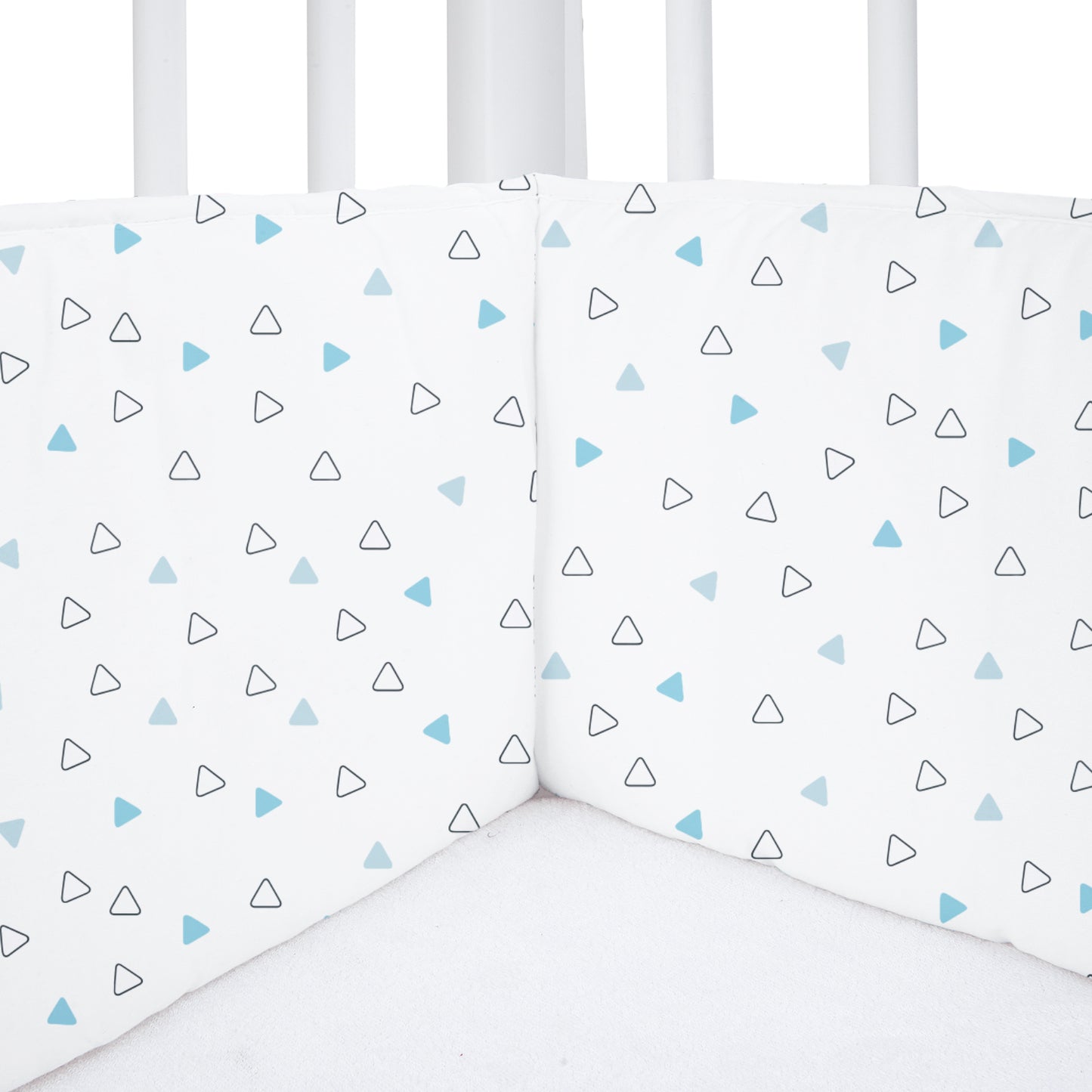 Twill Blue Triangle Cot Bumper