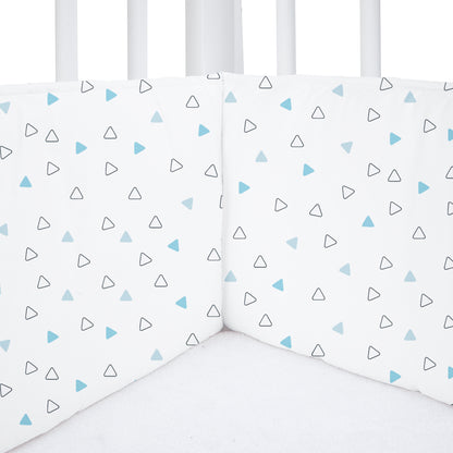 Twill Blue Triangle Cot Bumper